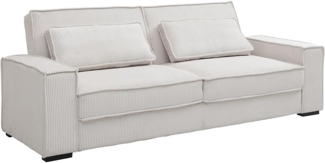 Vente-unique - Sofa 3-Sitzer mit Schlaffunktion - Cord - Beige - FINORO