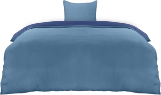 Utopia Bedding Bettwäsche 135x200 Set - Mikrofaser Bettbezug 135x200 cm + 1 Kissenbezug 80x80 cm - Marineblau/Hellblau