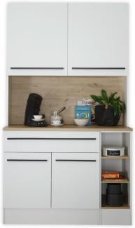 FINN Buffetschrank in Weiß matt, Artisan Eiche Optik - Geräumiger Küchenschrank mit Arbeitsplatte - 120 x 211 x 58 cm (B/H/T)