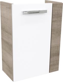 Fackelmann SBC A-VERO Waschbeckenunterschrank 45 cm, Braun hell/Weiß, links