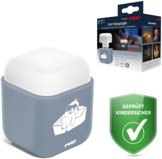 reer SleepLight 2in1 | Nachtlicht für die Steckdose und mit Akkubetrieb| On-Off- und Sensor-Modus | Stimmungslicht für Kinder | Blaugrau