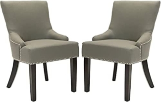 SAFAVIEH Set of 2 Wooden Dining Chairs, in Grey and Blue