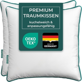 KNERST Kopfkissen Kopfkissen Fitform Technologie 100% Polyester, Füllung: FitForm Technologie – 100% Polyester, ergonomisches Schlafkissen ideal für jede Schlafposition, Kissen mit eleganter, grüner Biese
