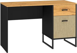 Schreibtisch Colt Kinderschreibtisch 120x55x75cm schwarz Craft Gold Eiche Premium Steel