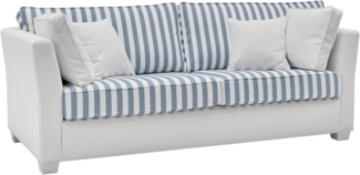 Sofa 2,5-Sitzer Hooge in creme und blau 200 cm
