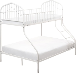 Dreier-Hochbett Metall weiß Lattenrost 90 140x200 cm CHAMONIX