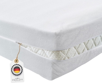PROCAVE Matratzenbezug Frottee unversteppt 200x210 cm | Matratzen-Höhe 10-15cm | Matratzenschoner