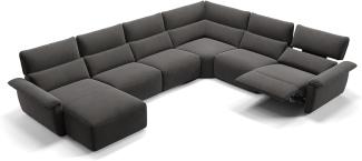 Sofanella Merida Wohnlandschaft Polsterecke Stoffsofa Sofa in Dunkelgrau