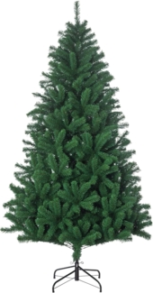 HOMCOM Künstlicher Weihnachtsbaum Christbaum 1000 Zweige Metallfuß PVC, Kunsttanne, 115x180 cm (BxH), grün