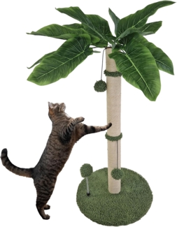 TRUTZHOLM Kratzbaum Palme 85 cm Höhe mit Frottee & Sisal Kratzsäule zum Kratzen Spielen, Design