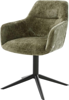 Drehstuhl Pejo-Flex Chenille Olive Fußkreuz Schwarz 360° drehbar Wippfunktion Taschenfederkern