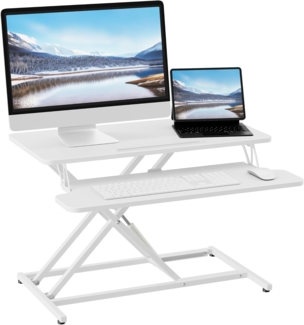 ERGOMAKER Stehpult Höhenverstellbarer Schreibtisch, 80x40 cm Schnell Sitz Steh Computertisch für Zwei Monitore
