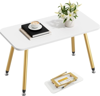 YITAHOME Couchtisch Klappbar, 80 x 40 x 45 cm Tragbarer Couchtische Keine Installation Erforderlich, Beistelltisch für Wohnzimmer Schlafzimmer Büro, Wohnzimmertisch, Weiß