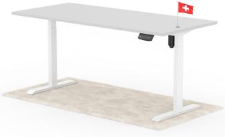 elektrisch höhenverstellbarer Schreibtisch ECO 180 x 80 cm - Gestell Weiss, Platte Grau