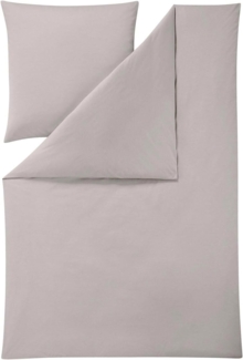 Estella Mako Interlock Jersey Bettwäsche Uni Takoma | Kissenbezug einzeln 80x80 cm | silber