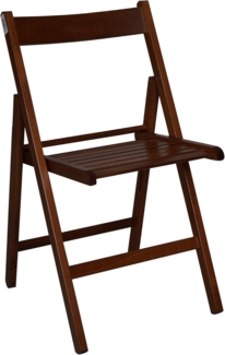 Dmora - 4er-Set Klappstühle aus massiver Buche, Nussbaumfarbe, Maße 42,5 x 79 x 47,5 cm