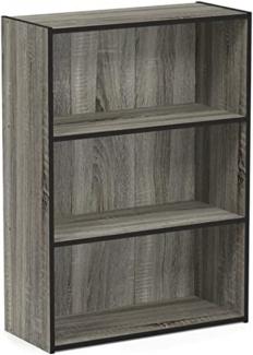 Furinno Pasir Bücherregal mit 3 Fächern, holz, Französisches Eichengrau, 24. 64 x 57. 66 x 80 cm