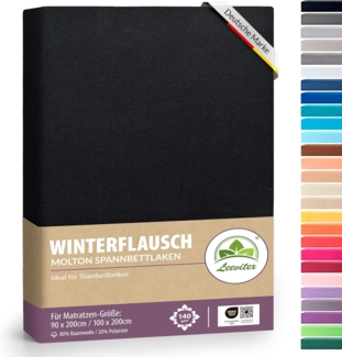 leevitex® Spannbettlaken für kalte Nächte – angenehm weich, passgenau, farbstark & pflegeleicht, Gummizug: Rundum