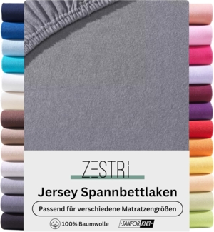 Zestri Spannbettlaken COMFORT Jersey aus 100% Baumwolle, Gummizug: rundum, für Boxspringbett, Wasserbett, Topper, normale Matratzen