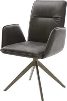 Drehstuhl Vinja-Flex Mikrofaser Anthrazit Vintage Kreuzgestell breit Effektfinish Titan 360° drehbar