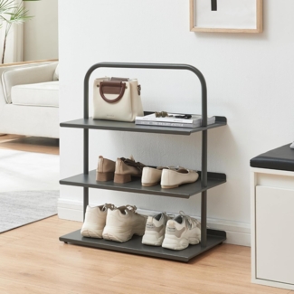 Schuhregal Poytya Stahl 73x60x32 cm Anthrazit [en. casa]