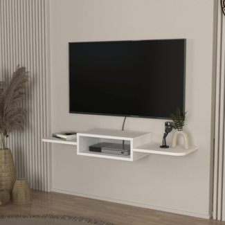 TV-Lowboard hängend Tar 115x30x16 cm Weiß [en. casa]