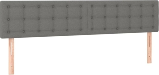 vidaXL LED Kopfteil Dunkelgrau 200x5x78/88 cm Stoff 3122069