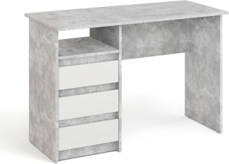 KOMTO Schreibtisch Oslo 110 Schreibtisch mit Schubladen Bürotisch Computertisch, Büro PC-Tisch Kinderschreibtisch mit Stauraum 110 x 50 x 74 cm