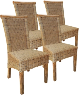 Amagohome Rattanstuhl Esszimmerstühle Set 4 Stück Rattanstuhl tabacco Perth Rattan Stuhl Kor