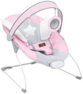 MoMi TULI Babywippe für Babys bis 9 kg, 58 x 49 x 53 cm, 3-Punkt-Sicherheitsgurt, Metallgestell mit Antirutsch-Füßchen, sensorisches Modul mit Melodien und Vibration