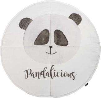 Puckdaddy Spieldecke Vala, 115cm rund, Pandabär-Design, weiß/grau