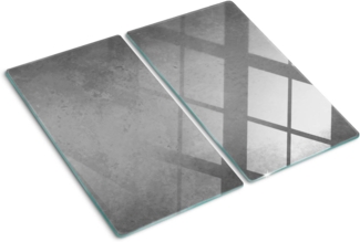 Tulup Schneidebrett Herdabdeckplatte Gehärtetes Glas Spritzschutz Kochplattenabdeckung, (2-St), Grau - Beton