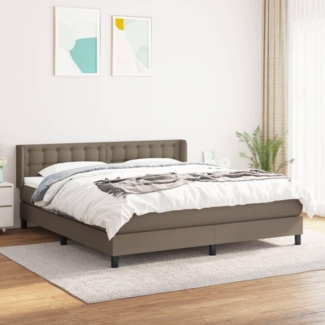 vidaXL Boxspringbett mit Matratze Taupe 160x200 cm Stoff 3130045