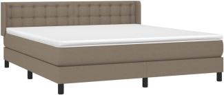 vidaXL Boxspringbett mit Matratze Taupe 160x200 cm Stoff 3130045