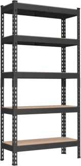 SONGMICS Schnelle Montage, Schwerlastregal, Standregal, Lagerregal, Küchenregal, Regal, 5 Ablagen, 30 x 75 x 150 cm, bis 875 kg belastbar, für Keller, Küche, Arbeitszimmer, schwarz GLR300B01