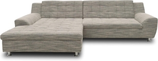 DOMO Collection Morton Ecksofa , Sofa mit Schlaffunktion in L-Form, Eckcouch mit Bett, weiß-grau, 304 x 200 x 84 cm