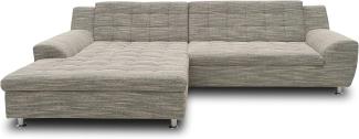 DOMO Collection Morton Ecksofa , Sofa mit Schlaffunktion in L-Form, Eckcouch mit Bett, weiß-grau, 304x200x84 cm