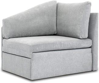 DOMO Collection Delta Sofa, Schlafsofa, Schlafsessel, Gästebett, tiny couch, Ecksessel, hellgrau, 116x81x83 cm