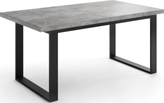 WFL GROUP Esstisch Valentino (erhältlich in 3 Größen – 140/160/160 cm ausziehbar auf 180/200/240 cm), platzsparender Tisch in Holzoptik für Küche, Esszimmer oder Wohnzimmer