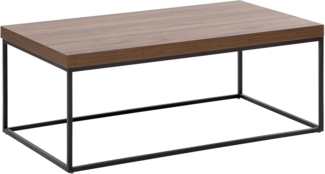 Couchtisch dunkler Holzfarbton / schwarz rechteckig 100 x 60 x 40 cm DELANO