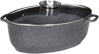 Karl Krüger 23038DA Aluguss Gansbräter DALLAS oval 38 x 26 cm, 8 Liter / Gänsebräter / Bräter / INDUKTION