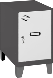 Simon Rack Simonlocker Kommode, klein, 575 x 400 x 500 mm, Amario aus Metall, mit Schlüssel, Anthrazit/Grau