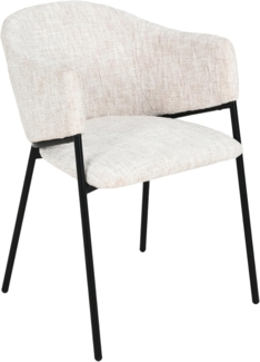 riess-ambiente Esszimmerstuhl NOBLESSE beige/schwarz - Chenille, Metallgestell, Retro, Armlehnen (Einzelartikel, 1 St), halbrunder Stuhl - ideal für Küche, Ess-, Arbeits-. Wohnzimmer & Büro