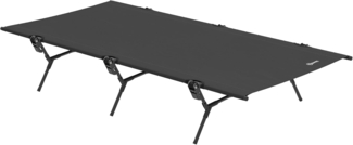Outsunny Feldbett mit Tragetasche, extra Breit (Gästebett bis 120 kg, 1-St, faltbar Campingbett) 200 x 100 x 36 cm, für Outdoor, Garten Camping Reisen Schwarz