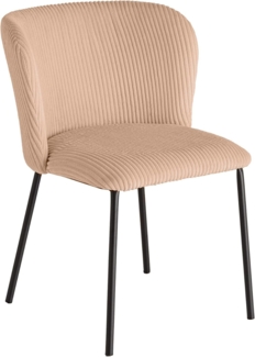 riess-ambiente Esszimmerstuhl LYON rosa / schwarz · Polsterstuhl mit Cord-Bezug (Einzelartikel, 1 St), pulverbeschichtete Metall-Beine · Küche · Skandinavisch · Retro-Design