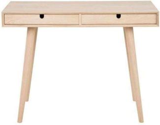 AC Design Furniture Lena Schreibtisch, B: 100 x T: 45 x H: 74 cm, Natur, Massiv/Furnier Eiche, 1 Stk.