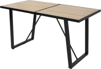 ML-DESIGN Esstisch Esszimmertisch Küchentisch Frühstückstisch für Küche & Esszimmer, Tisch in Eichen-Optik 140 x 70 x 75 cm MDF/Stahl