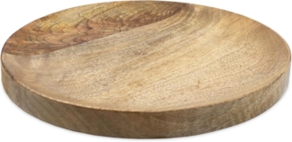 Spetebo Servierplatte Rund aus Mangoholz, Mangoholz, (Servierplatte, 1-tlg, Platte Groß), mit erhöhtem Rand