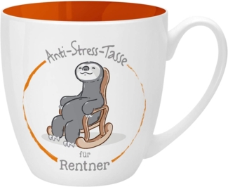 GRUSS & CO Anti-Stress-Tasse Motiv "Rentner" | Tasse mit Spruch, 45 cl, New Bone China | Geschenk lustig | 46263
