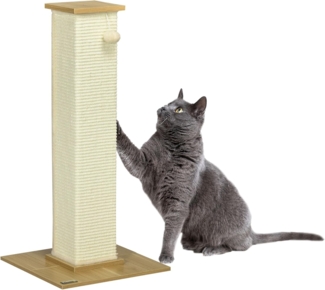 PawHut Kratzbaum inkl. Spielzeug, Eiche+Cremeweiß